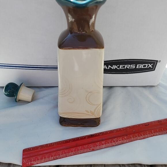 Tastefully Simple Decanter Pitcher Ceramic Stoneware Host Collection In Box 9" - Picture 9 of 9